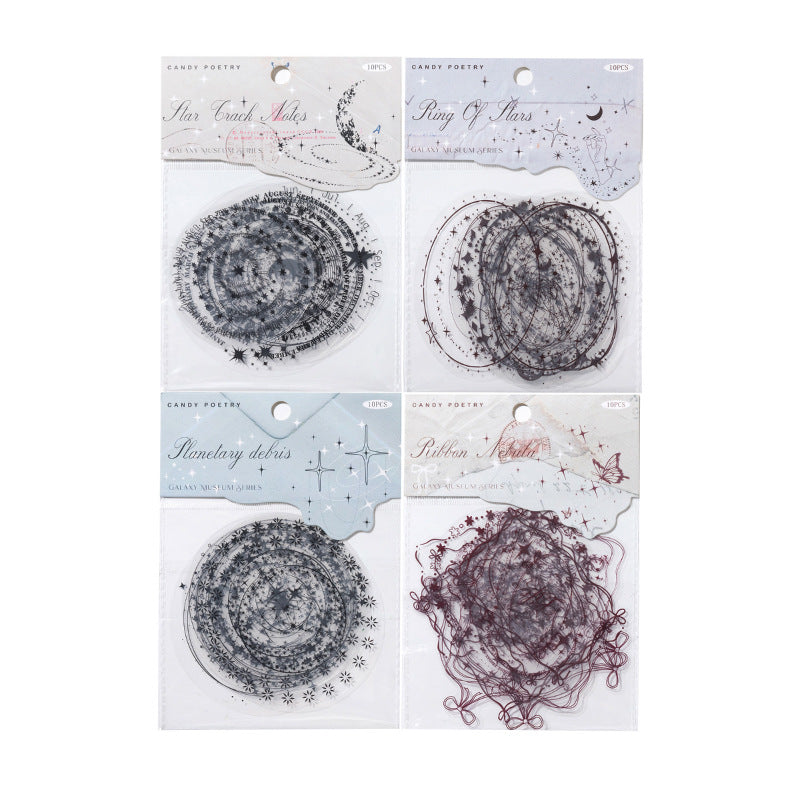 10 Pcs Round Frame PET Stickers YHBWG