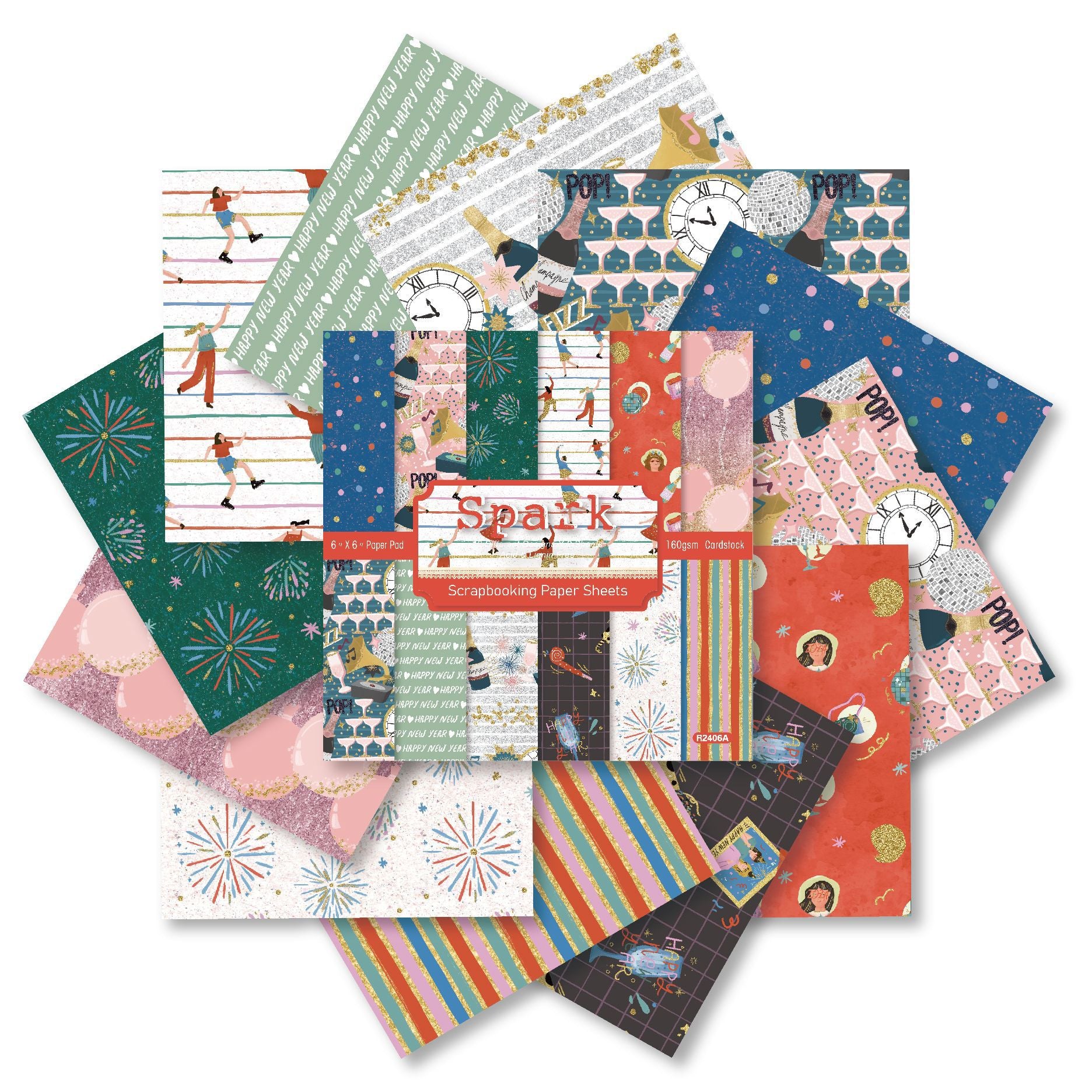 6 inch Spark Scrapbook Paper Pad SKP406