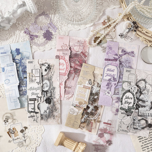 10 Pcs Lace Collage PET Stickers YSXJ