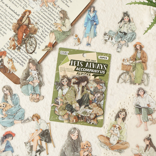 20 Pcs Cozy Girl Life PET Stickers SSSH