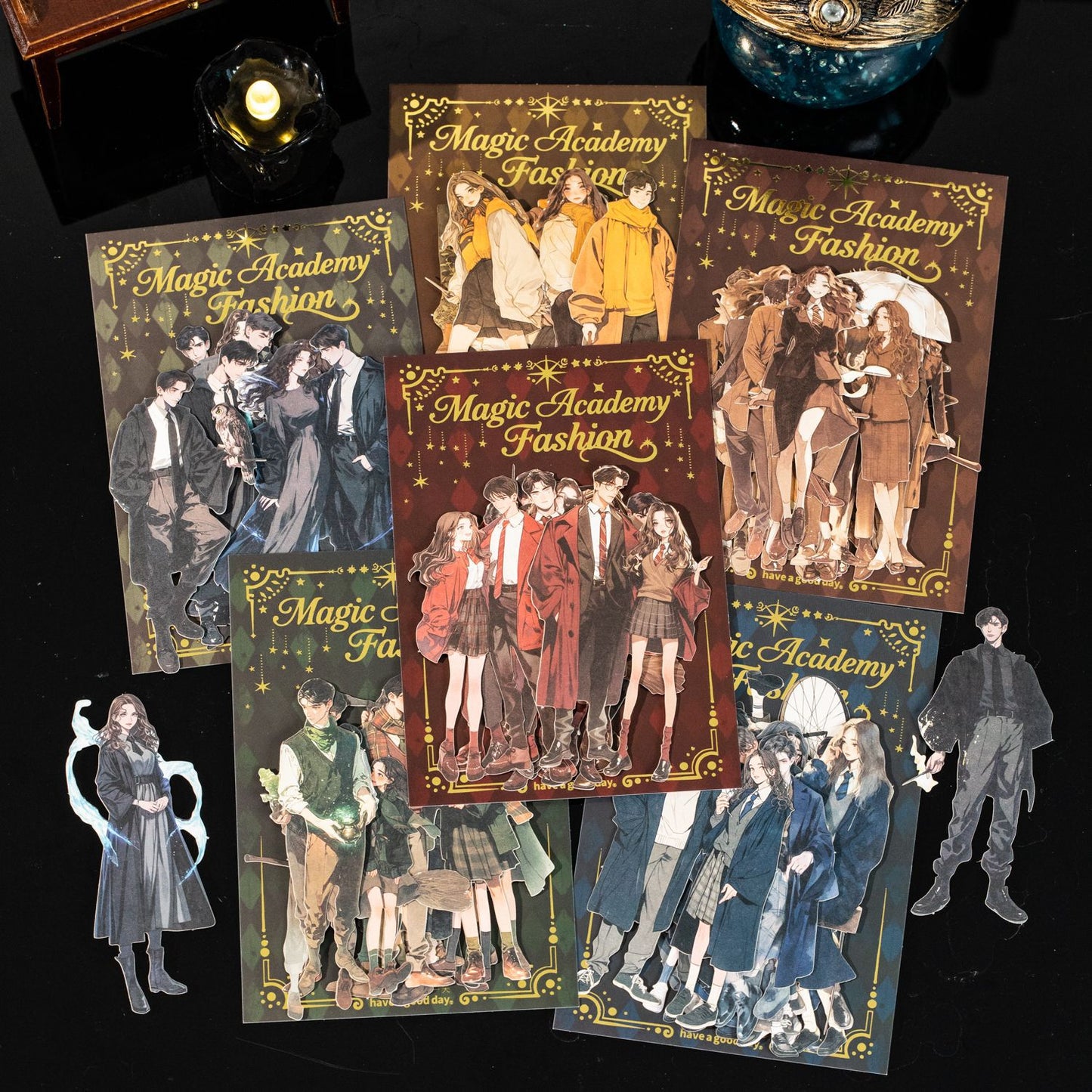 15 Pcs Maigc School Girl Boy PET Stickers MFXYSZ