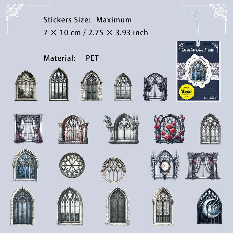 20 Pcs Gothic Theme Cardstock Stickers AHHJ