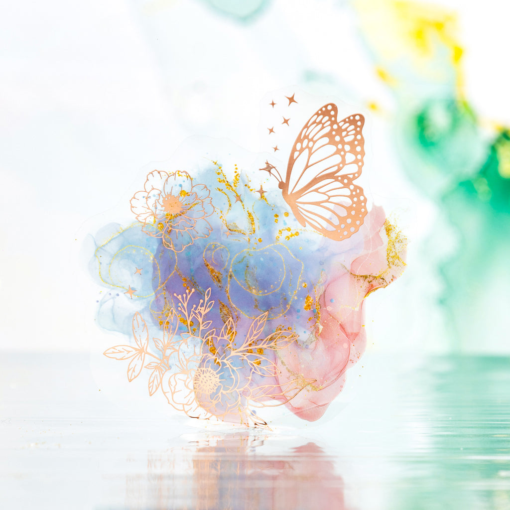 10 Pcs Watercolor Butterfly PET Stickers XGHY