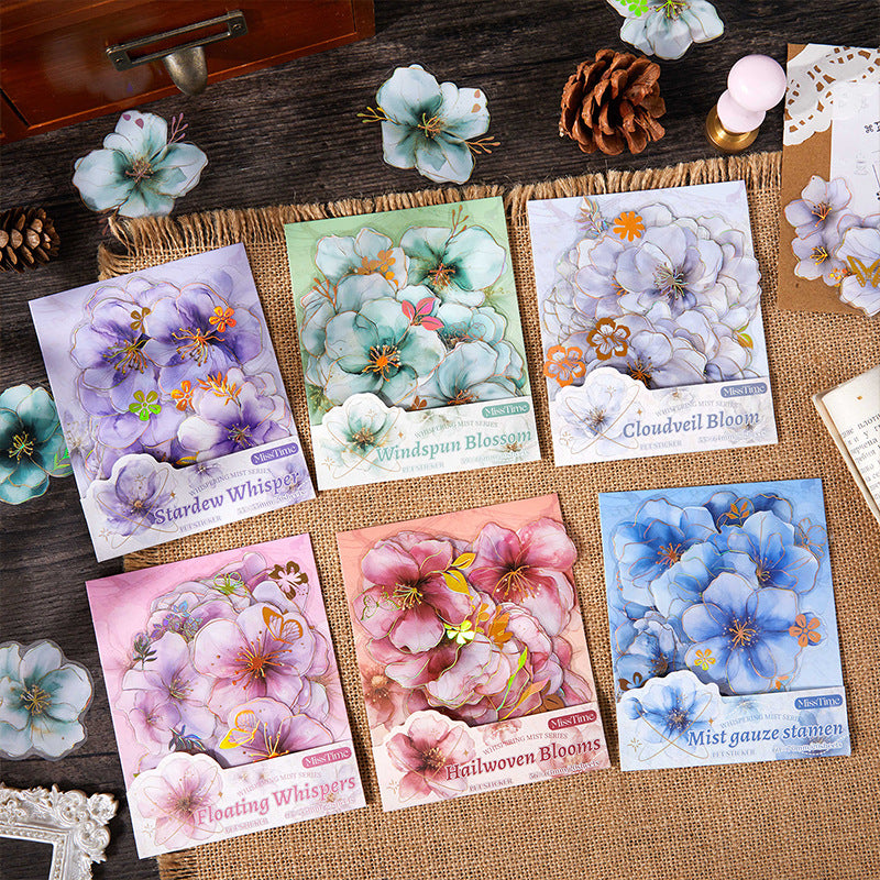 20 Pcs Flower Petal PET Stickers HWHY