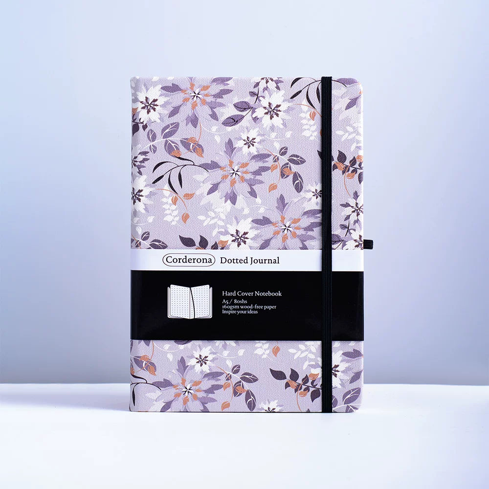 Art Series A5 Hardcover  Notebook - Grey Floral