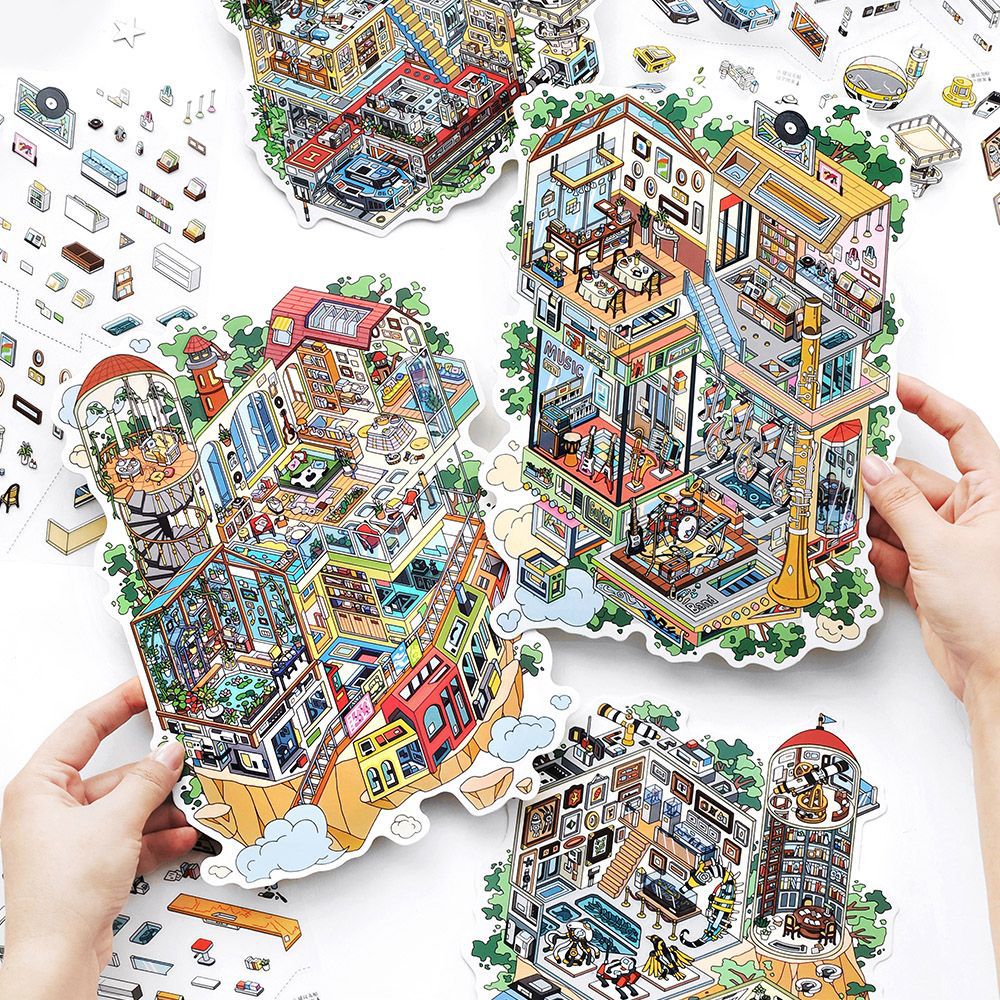 3D Shop House Scene DIY Stickers Kit JRYYZ38