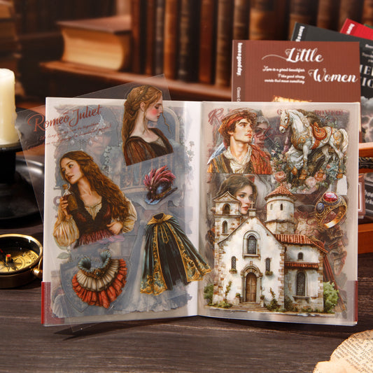 20 Sheets Masterpiece Themed PET Stickers Book MZZCSC