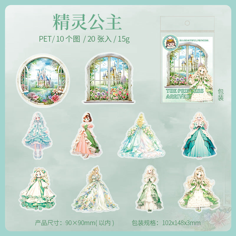 20 Pcs Princess PET Stickers GZJD