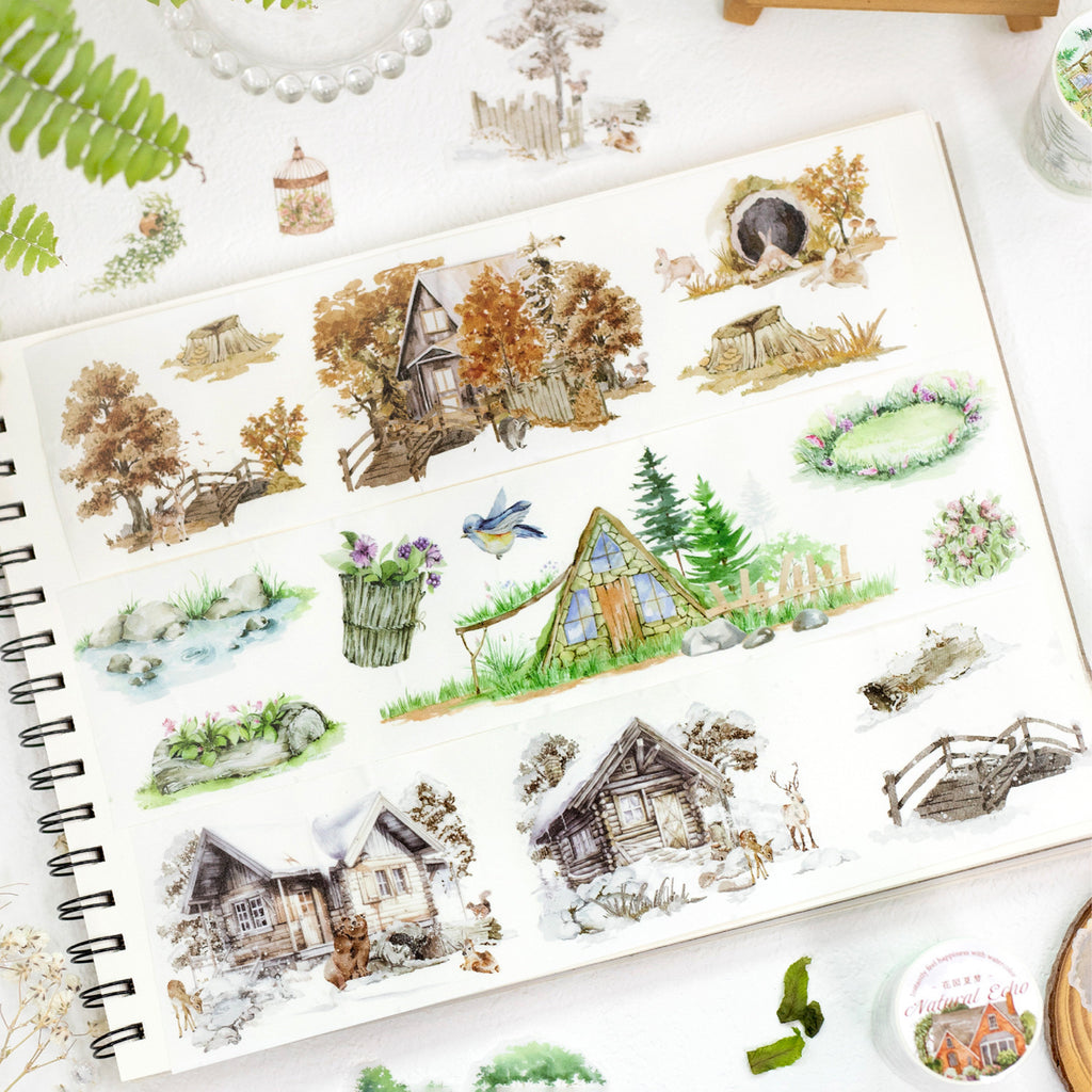 1 Roll Wild Landscape Washi Stickers Tape DFLT