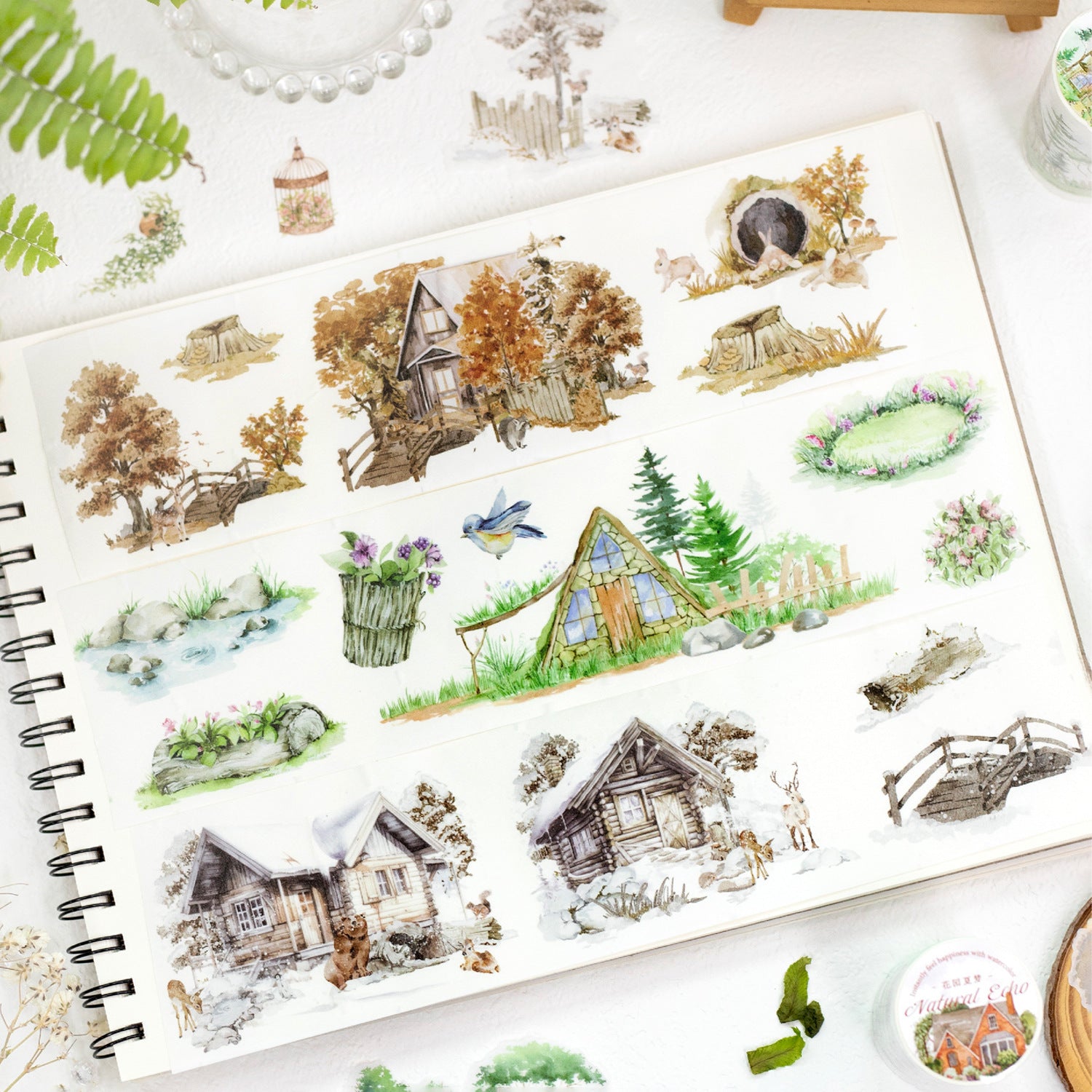 1 Roll Wild Landscape Washi Stickers Tape DFLT