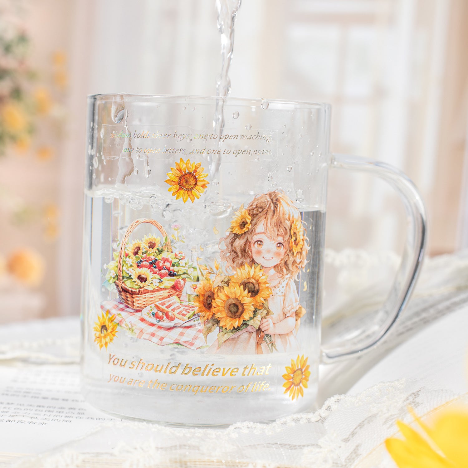 1 Roll Sunflower Garden PET Stickers Tape SFXRK
