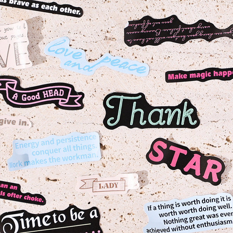 4 Sheets Decorative Word Stickers ZJXS