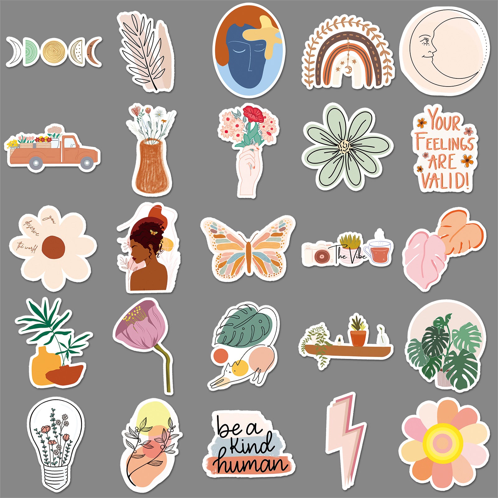 50PCS Boho Waterproof Vinyl Stickers BHO12