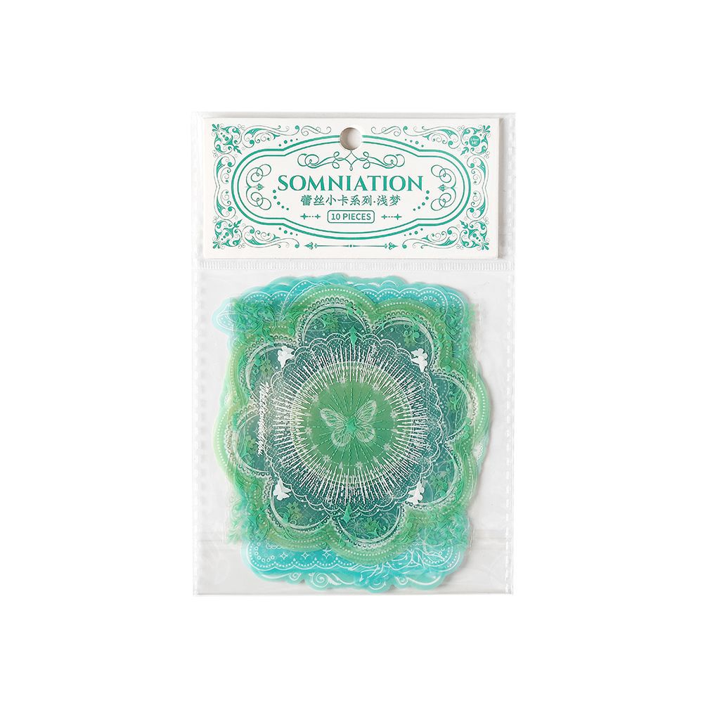 10 Pcs Lace PET Stickers LSXK