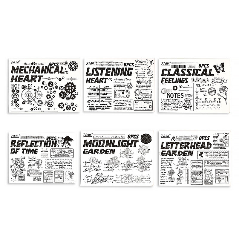 8 Pcs Vintage Wooden Stamp Kit MGYJ
