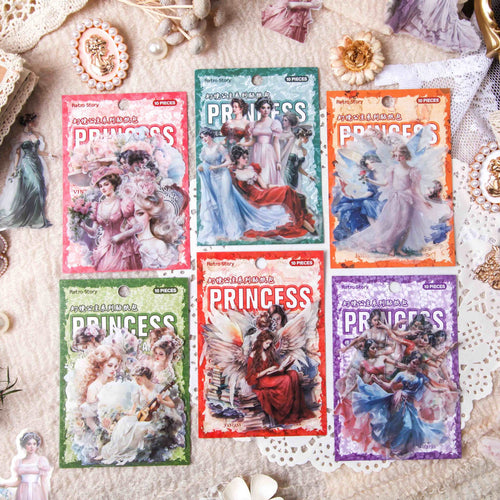 10 Pcs Vintage Princess PET Stickers HJGZ