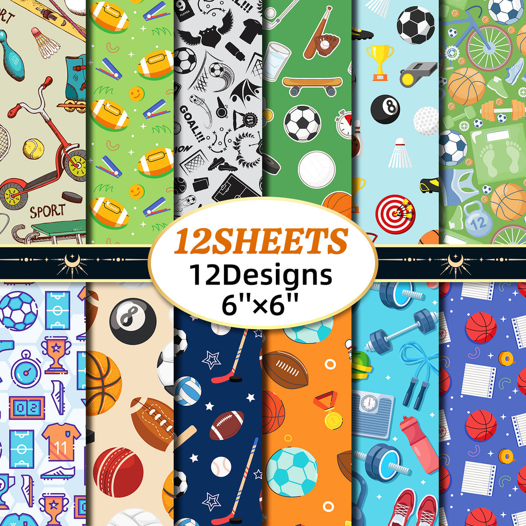 6 inch Sports Scrapbook Paper Pad PA789