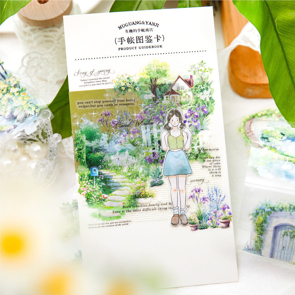 1 Roll Garden Theme PET Stickers Tape LYJCJJ