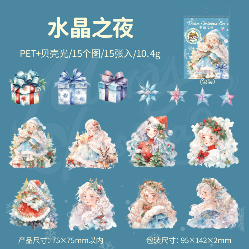 15 Pcs Christmas PET Stickers MHSD