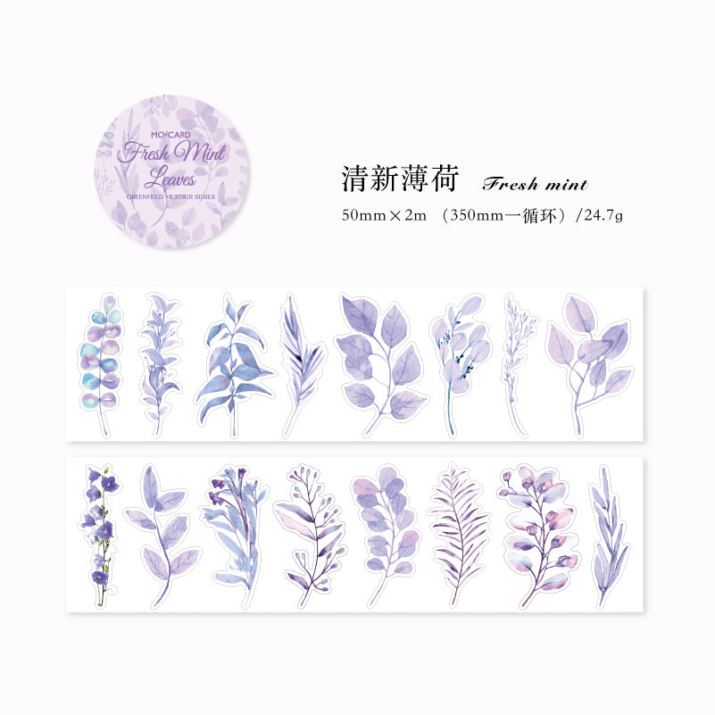1 Roll Die Cut PET Leaf Stickers LYNN