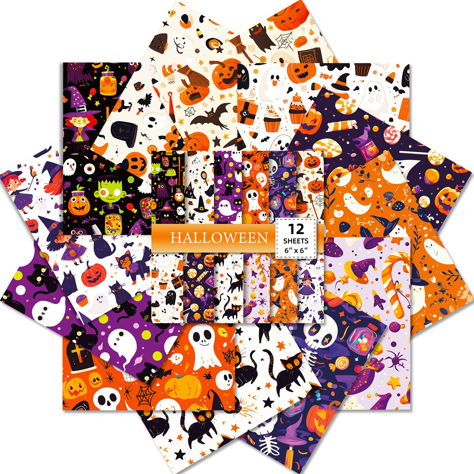 6 inch Halloween Scrapbook Paper Pad PAT08