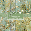 6 Inch Gilded Leaves Scrapbook Paper Pad SKP405A