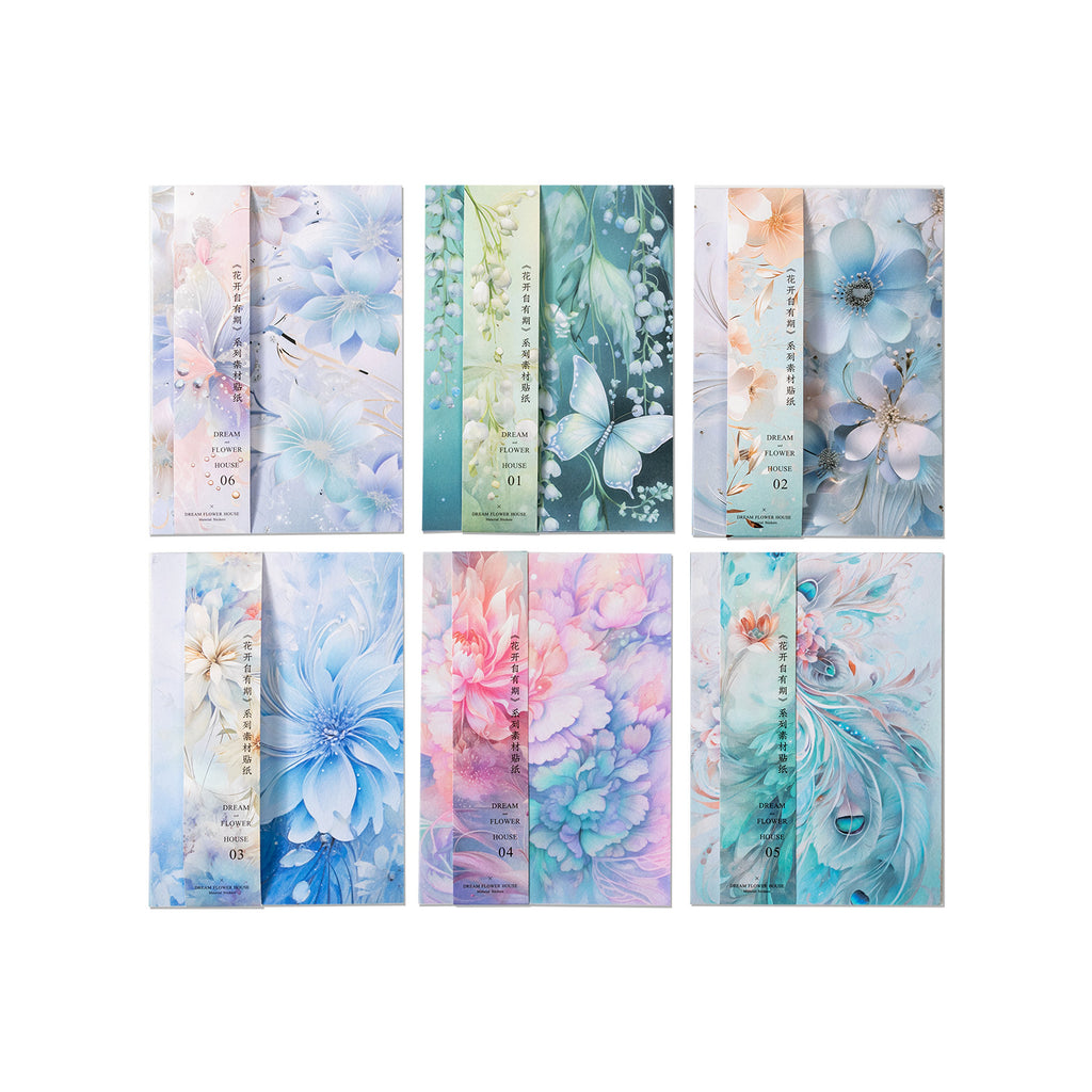 6 Pcs Floral and Lace PET Stickers HKYQ