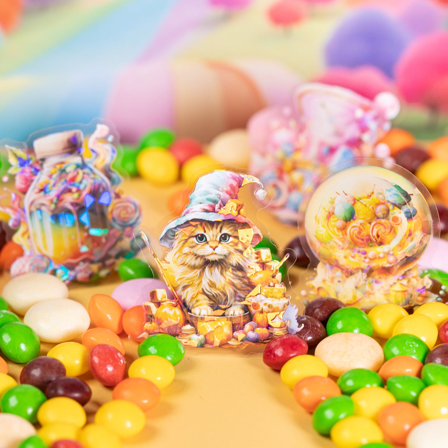 10 Pcs Candy House PET Stickers MFTGW