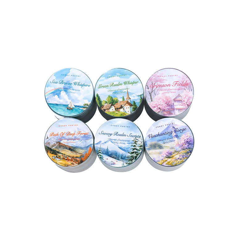 1 Roll Die-cut Seasonal Landscape PET Stickers Tape ZRZJGS