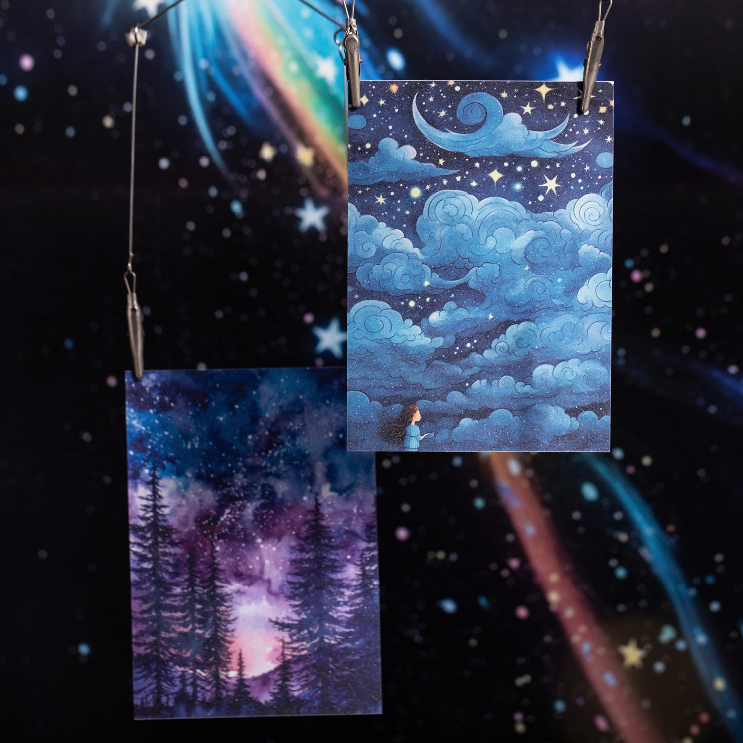 10 Pcs Fantasy Night Sky Washi Stickers LGXH