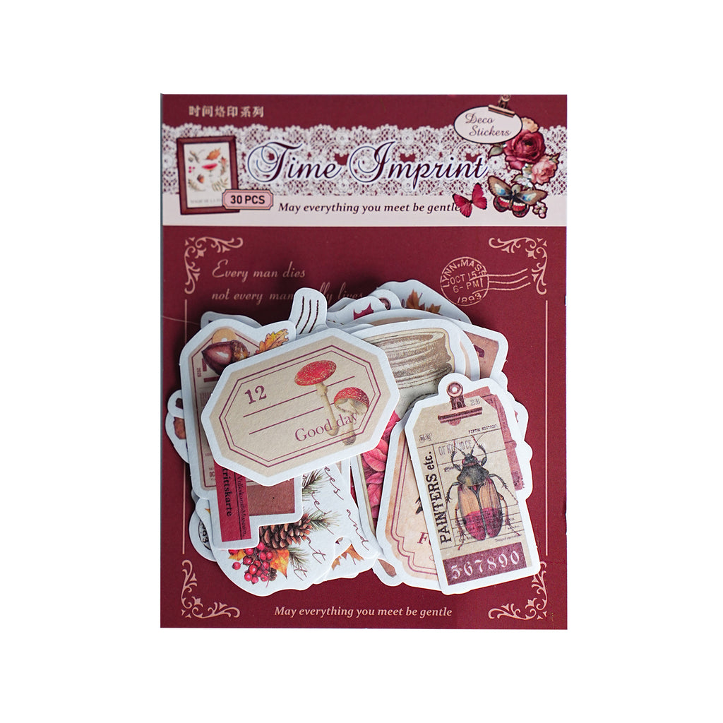 30 Pcs Vintage Journal Stickers SJLY