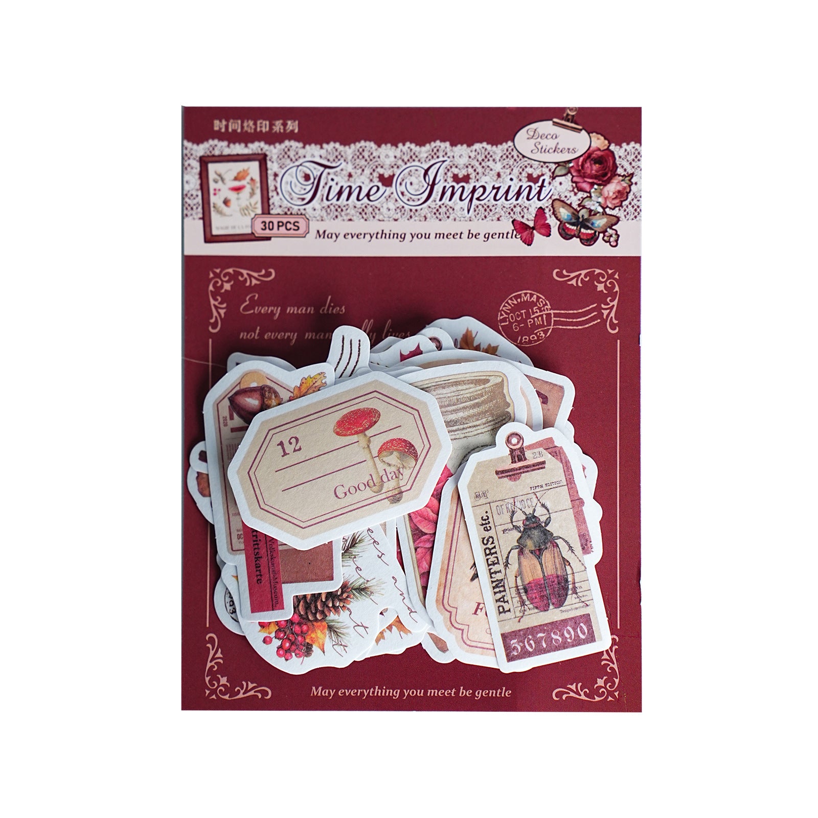 30 Pcs Vintage Journal Stickers SJLY