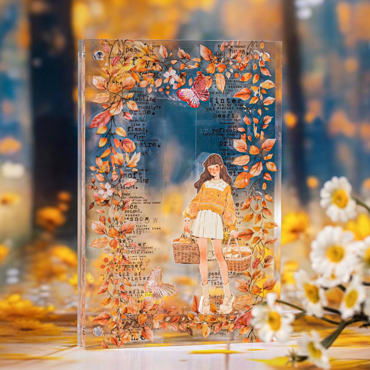 2 Rolls Autumn Themed PET Tapes Set QSJN