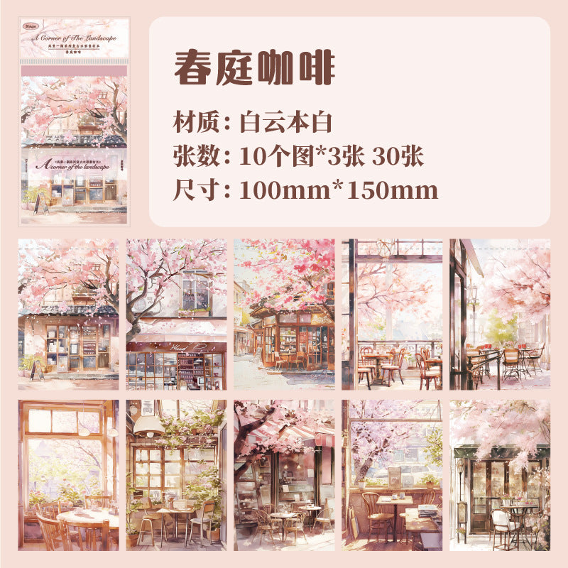 30 Pcs Window Themed  Scrapbook Paper FJYY