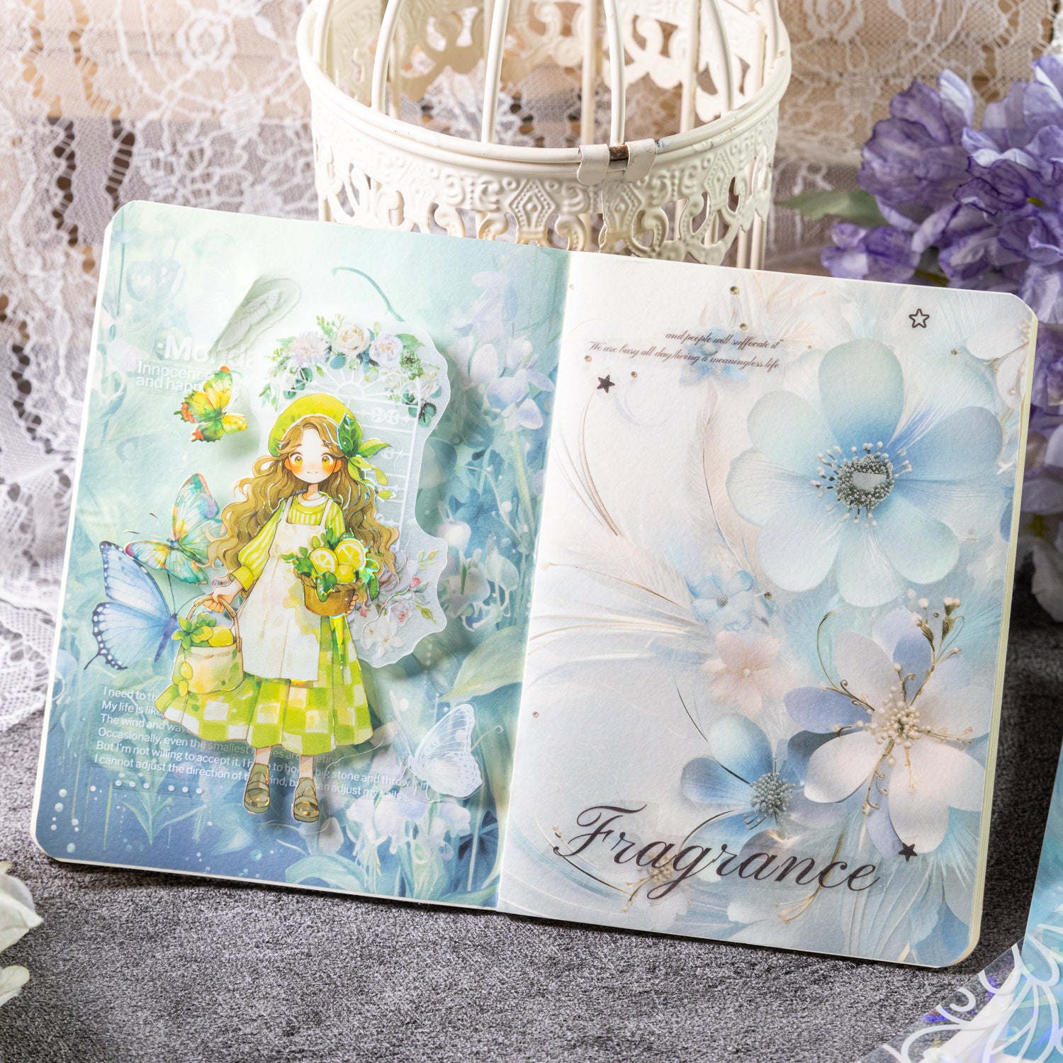 6 Pcs Floral and Lace PET Stickers HKYQ