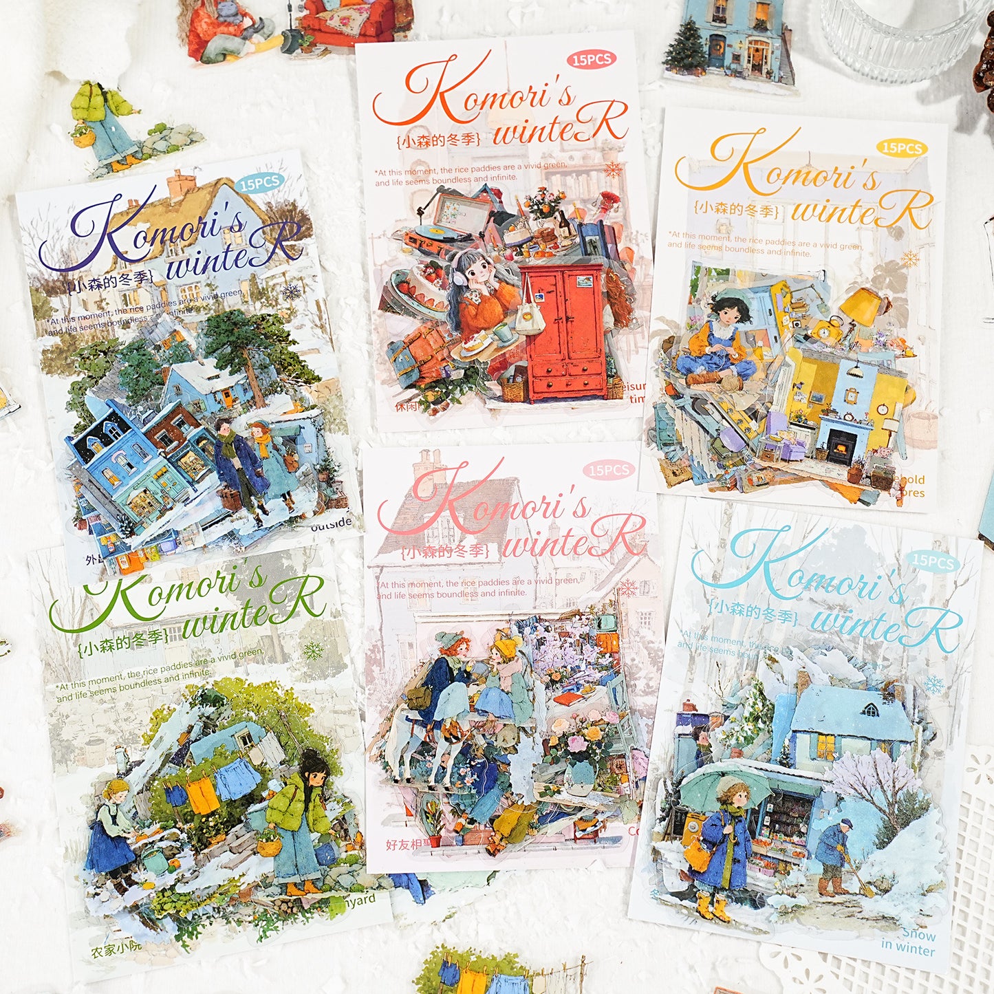 15 Pcs Winter Lifestyle PET Stickers XSDJ