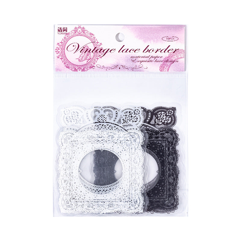 10 Pcs PET Lace Frame Stickers FXLM