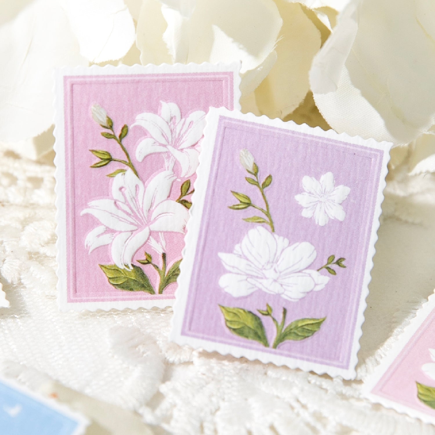 15 Pcs Pigeon Flower Post Stamp Stickers LXXL