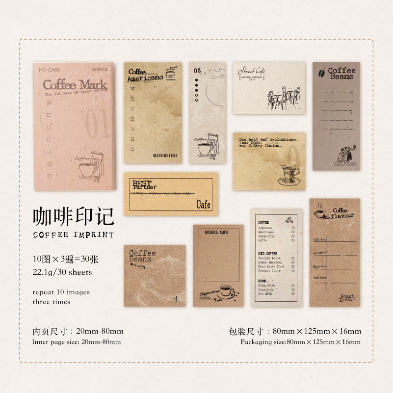 30 Pcs Vintage Notepad Stickers ZSJSG