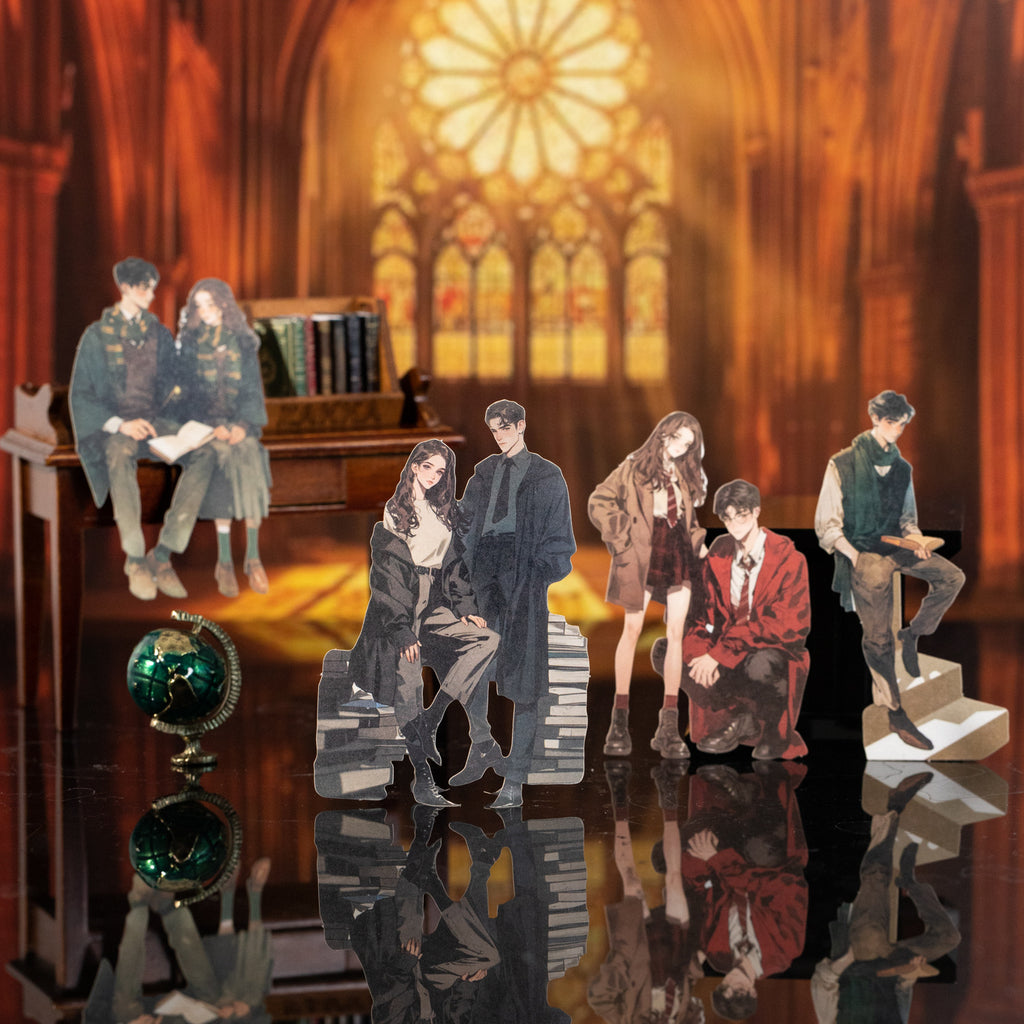 15 Pcs Maigc School Girl Boy PET Stickers MFXYSZ