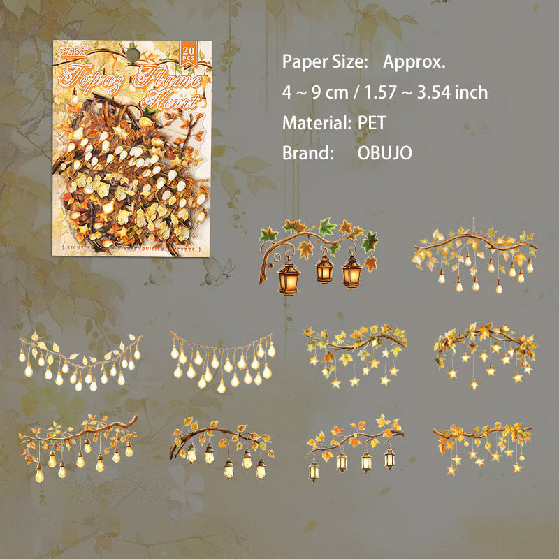 20 Pcs Night Light PET Stickers DHXC