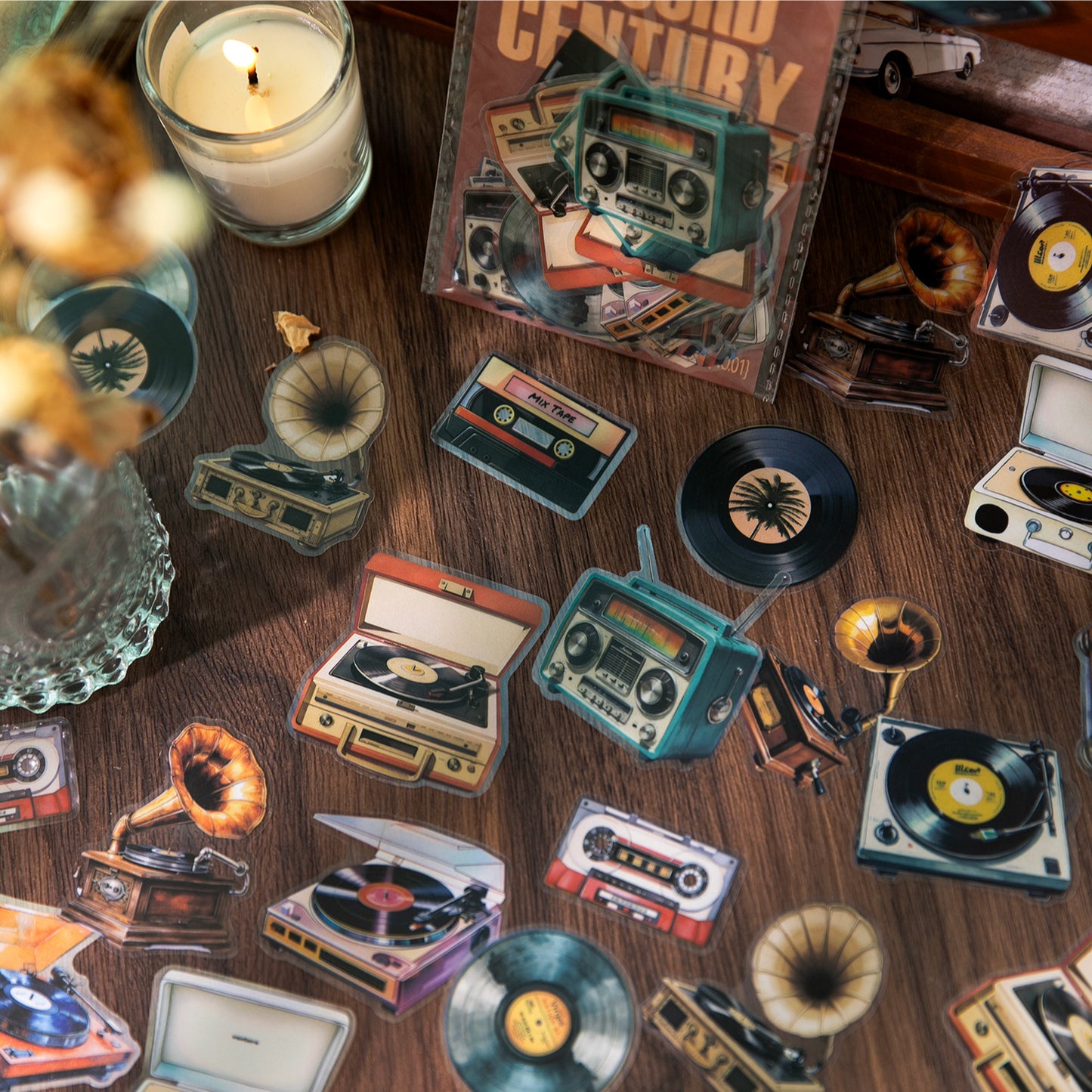 30 Pcs Vintage Journal PET Stickers SJLS