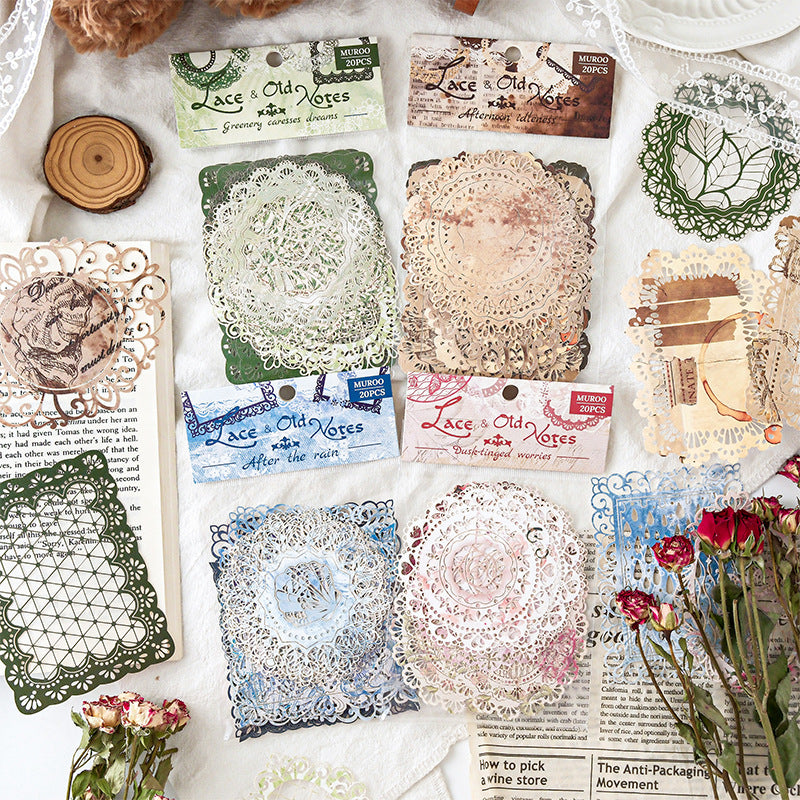 20 Pcs Vintage Lace Journal Paper LSJQ