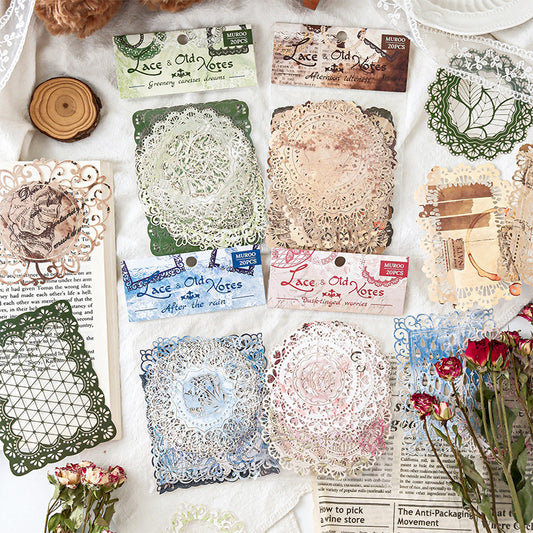 20 Pcs Vintage Lace Journal Paper LSJQ