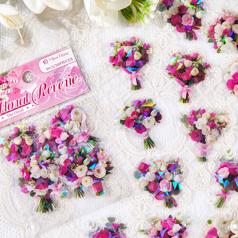 30 Pcs Bouquet PET Stickers HJSM