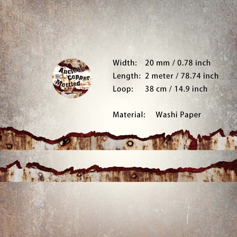 1 Roll Vintage Rusty Theme Washi Tape