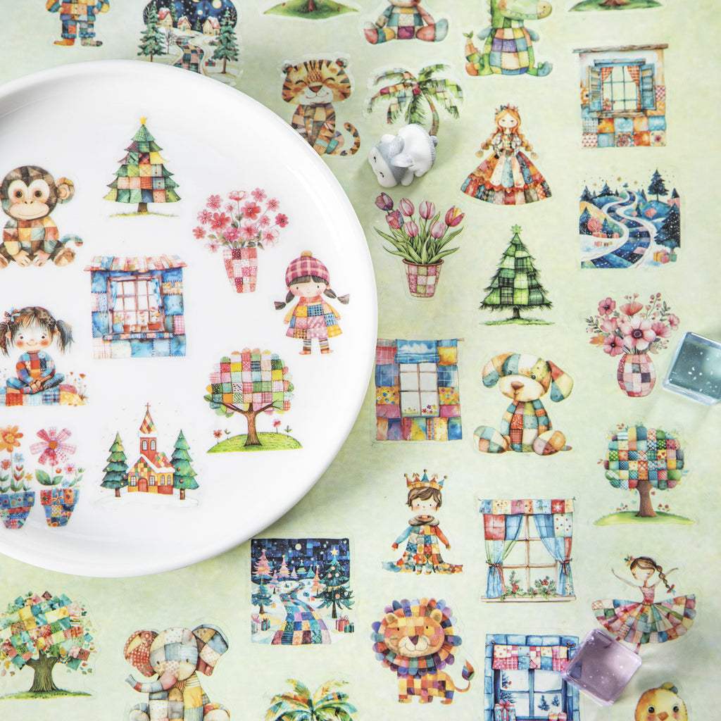 1 Roll Cartoon PET Stickers Tape PTSG