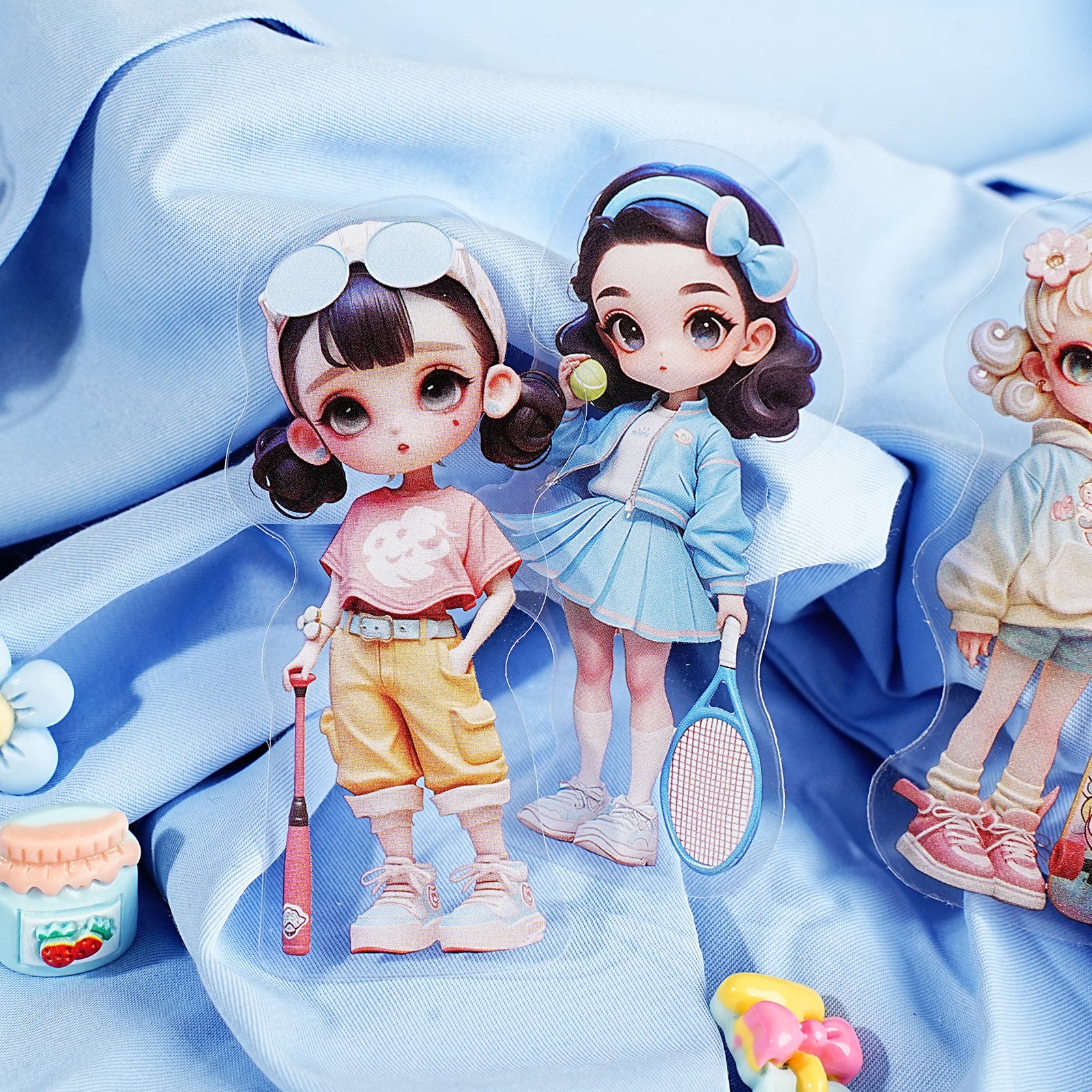 10 Pcs Carton Kids Girl PET Stickers MQSN