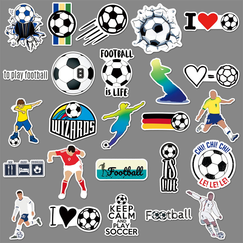50Pcs Football Theme Waterproof Vinyl Stickers STY01