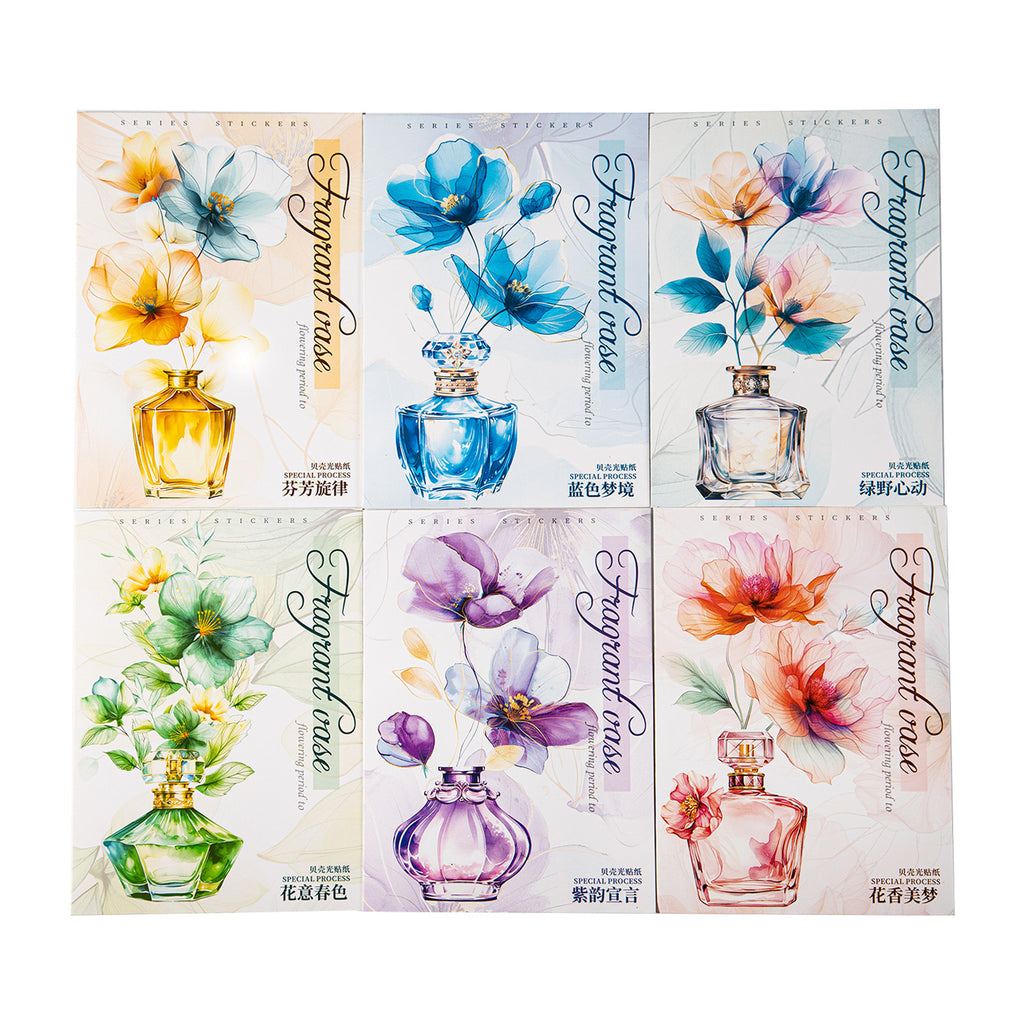 10 Pcs Flower and Bottle PET Stickers XPHQZ